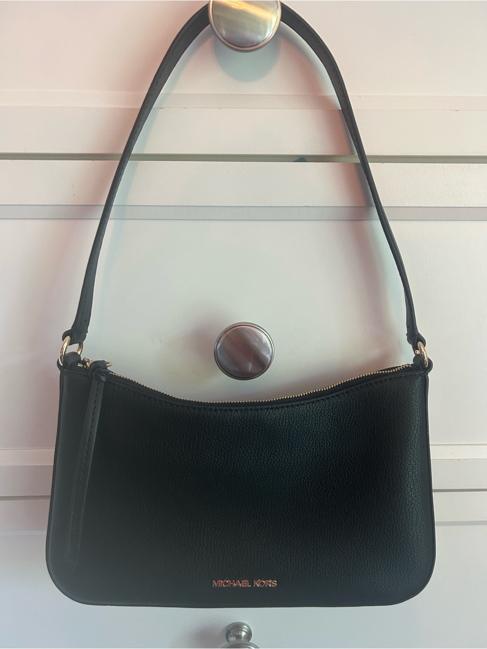 BRAND NEW!  Michael Kors Black Leather Pochette Bag